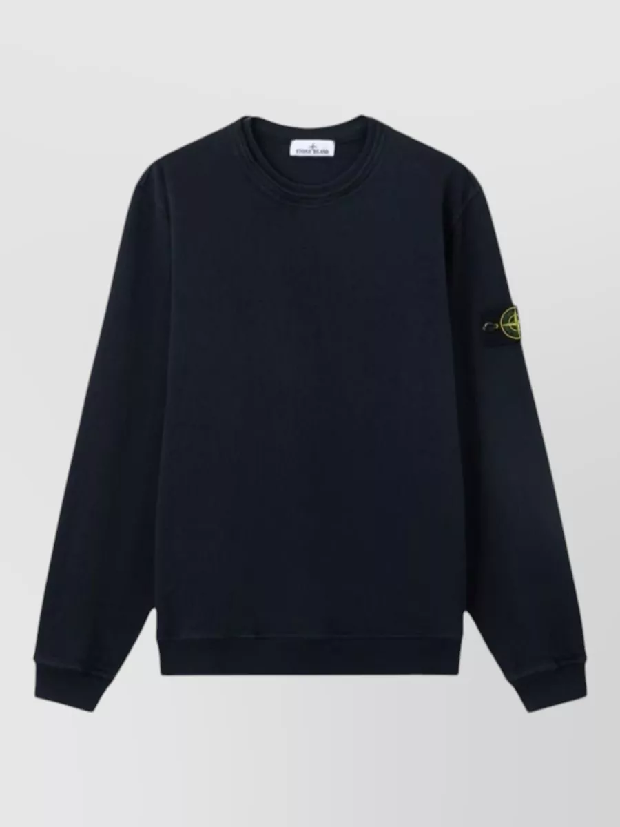 Stone Island cotton logo-patch crew-neck sweatshirt