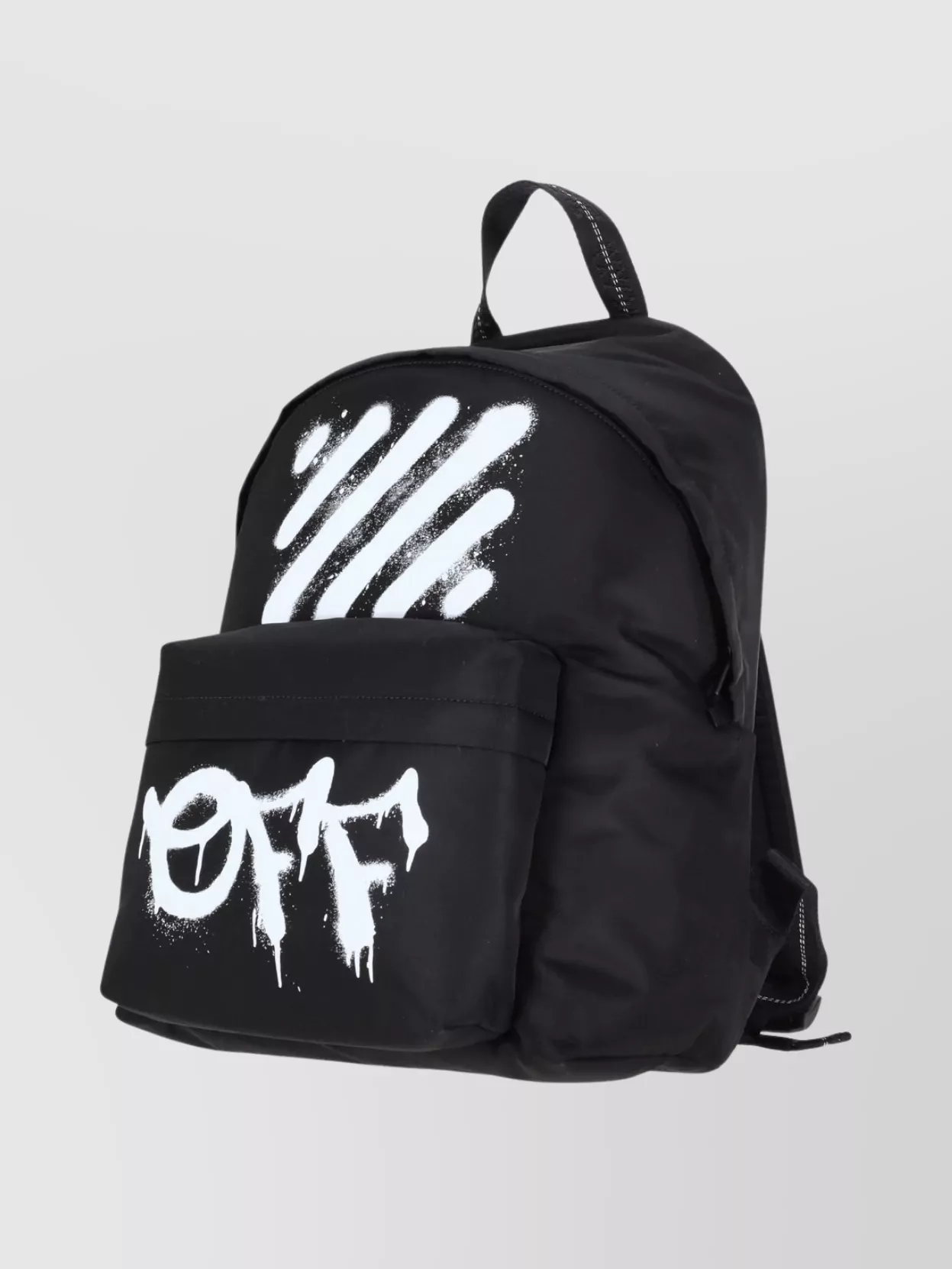 Off-White Graphic Print Backpack Adjustable Straps Front Pocket