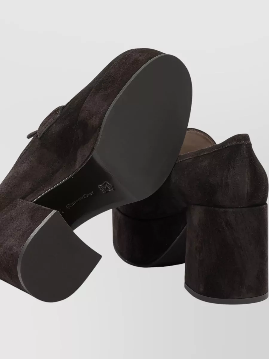 Gianvito Rossi Suede Leather Heeled Loafers