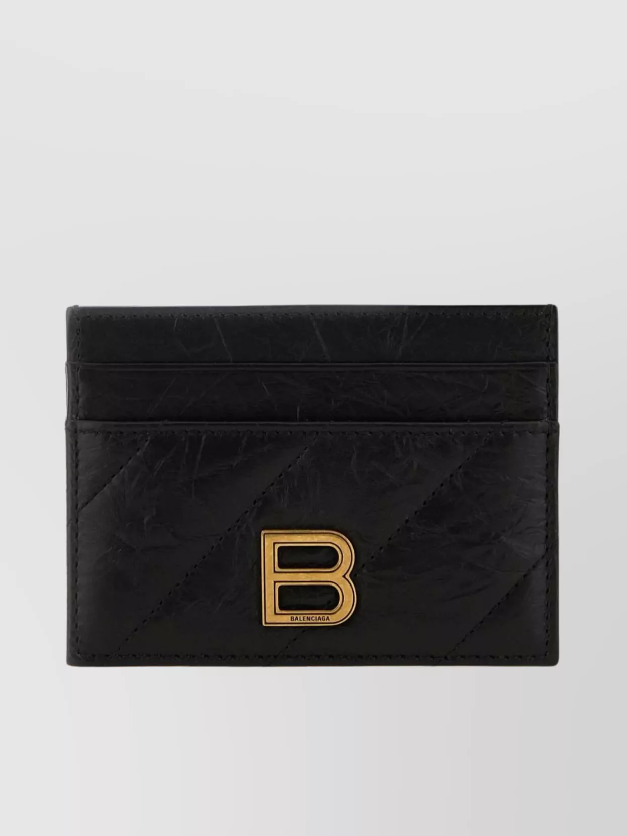 Balenciaga Crush Card Holder In Black