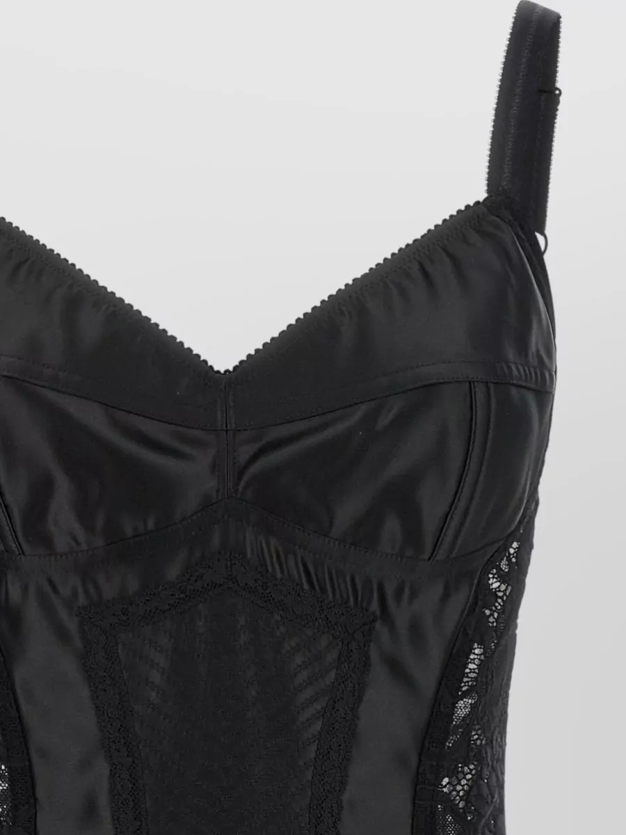 Dolce&Gabbana Satin And Lace Corset Bodysuit