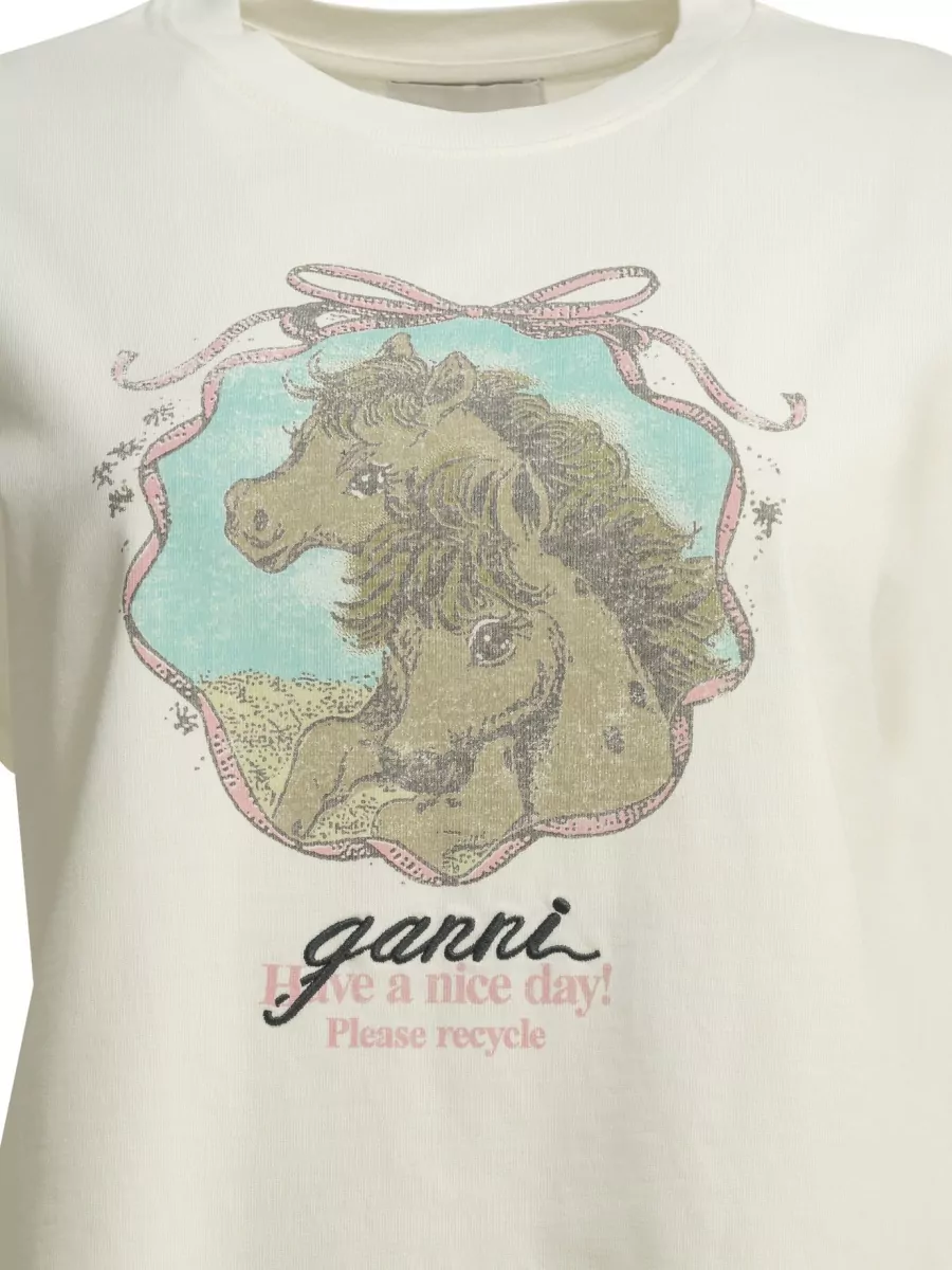 Ganni Organic Cotton Oversized Crew-Neck T-Shirt
