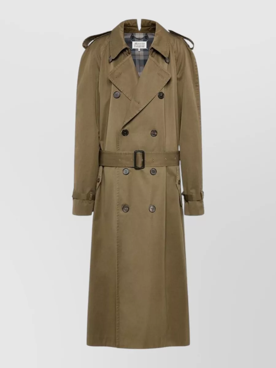 Maison Margiela cotton double-breasted belted trench coat