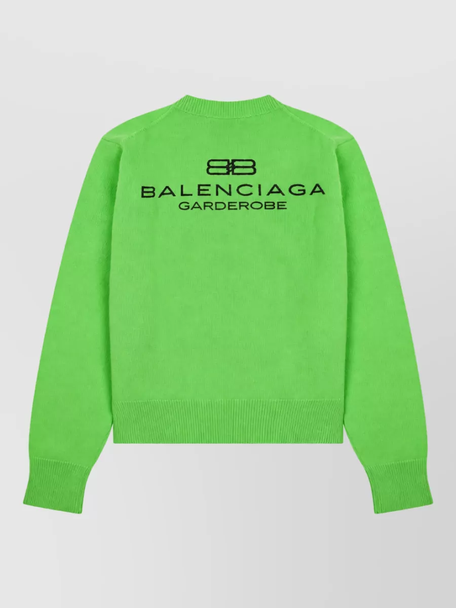 Balenciaga Wool Logo-Print Sweatshirt
