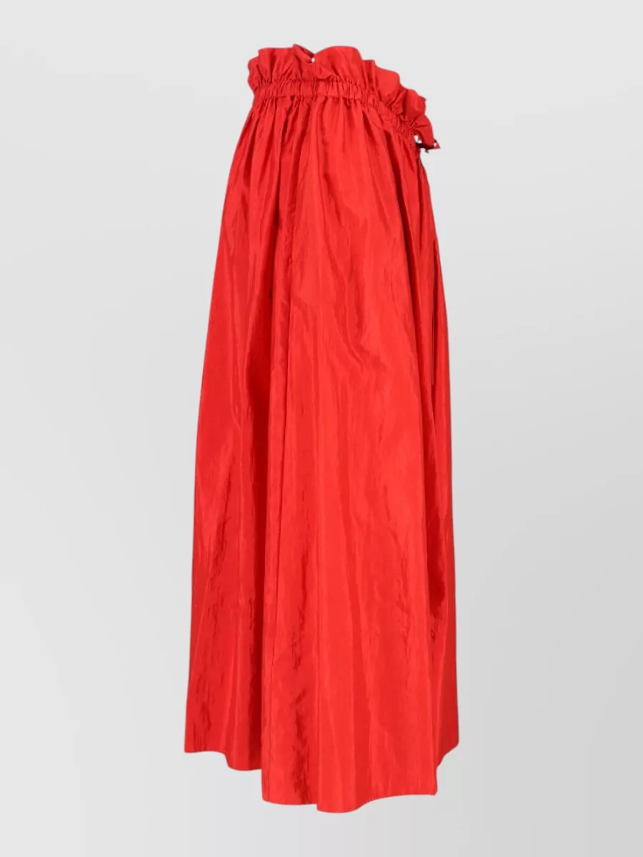 Jil Sander A Line Skirt Bow Accent Ruffled Midi