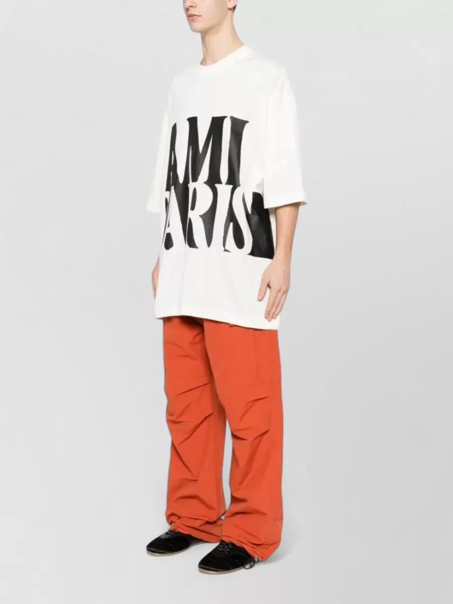 Ami Paris Cotton Oversized Short-Sleeve Printed T-Shirt