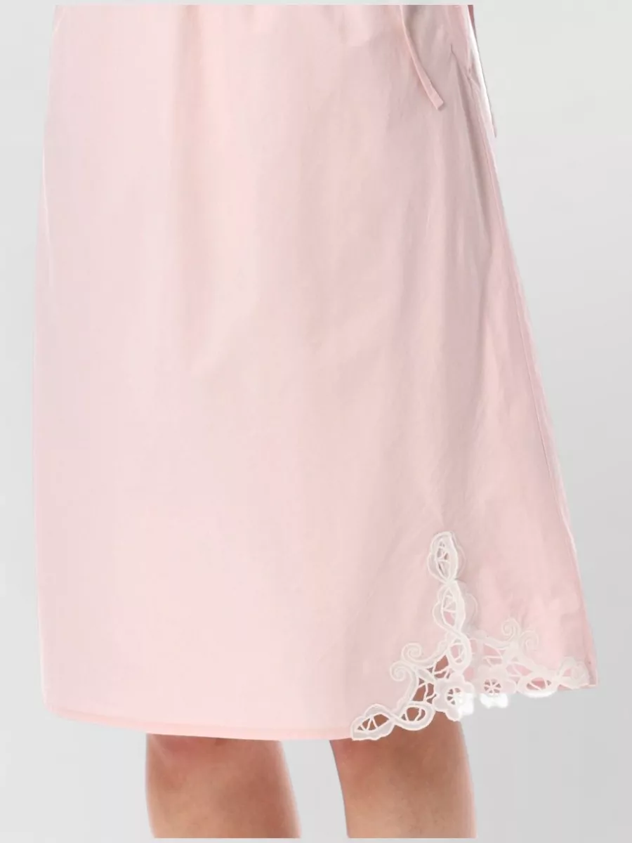 Soeur Embroidered Cotton Midi A-Line Skirt