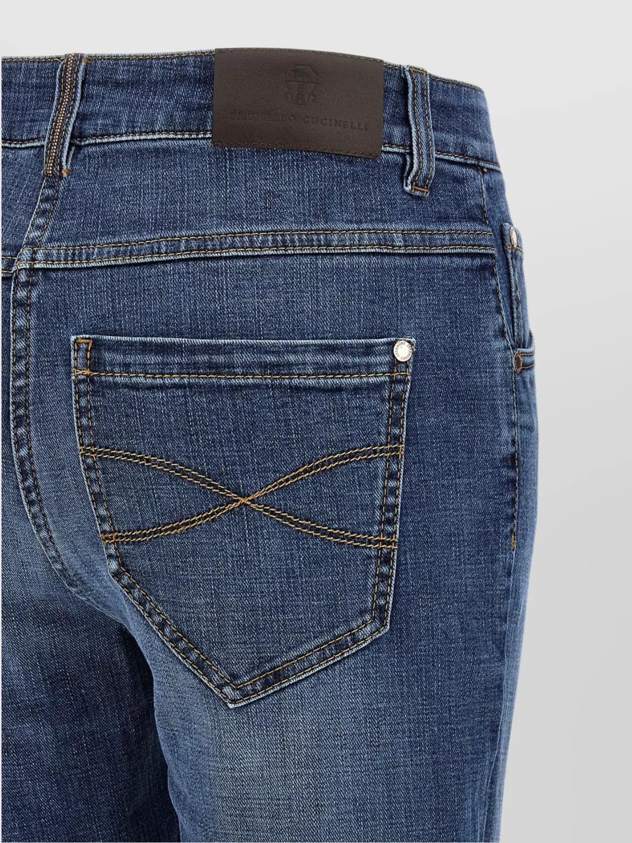 Brunello Cucinelli Faded Jeans Five-Pocket Contrast Stitching