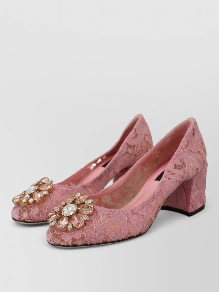 Dolce&Gabbana lace crystal-embellished pumps