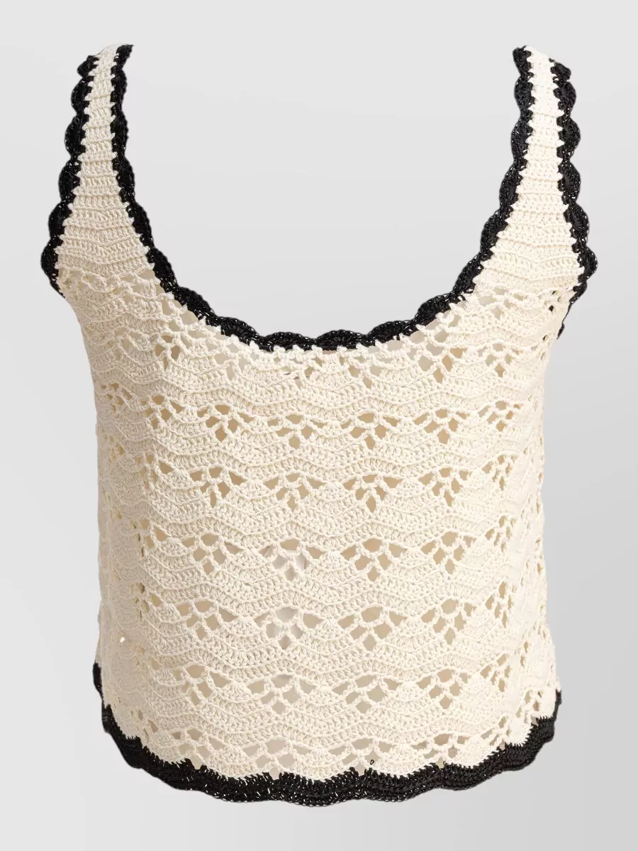 Zimmermann Crochet Scallop Trim Tank Top