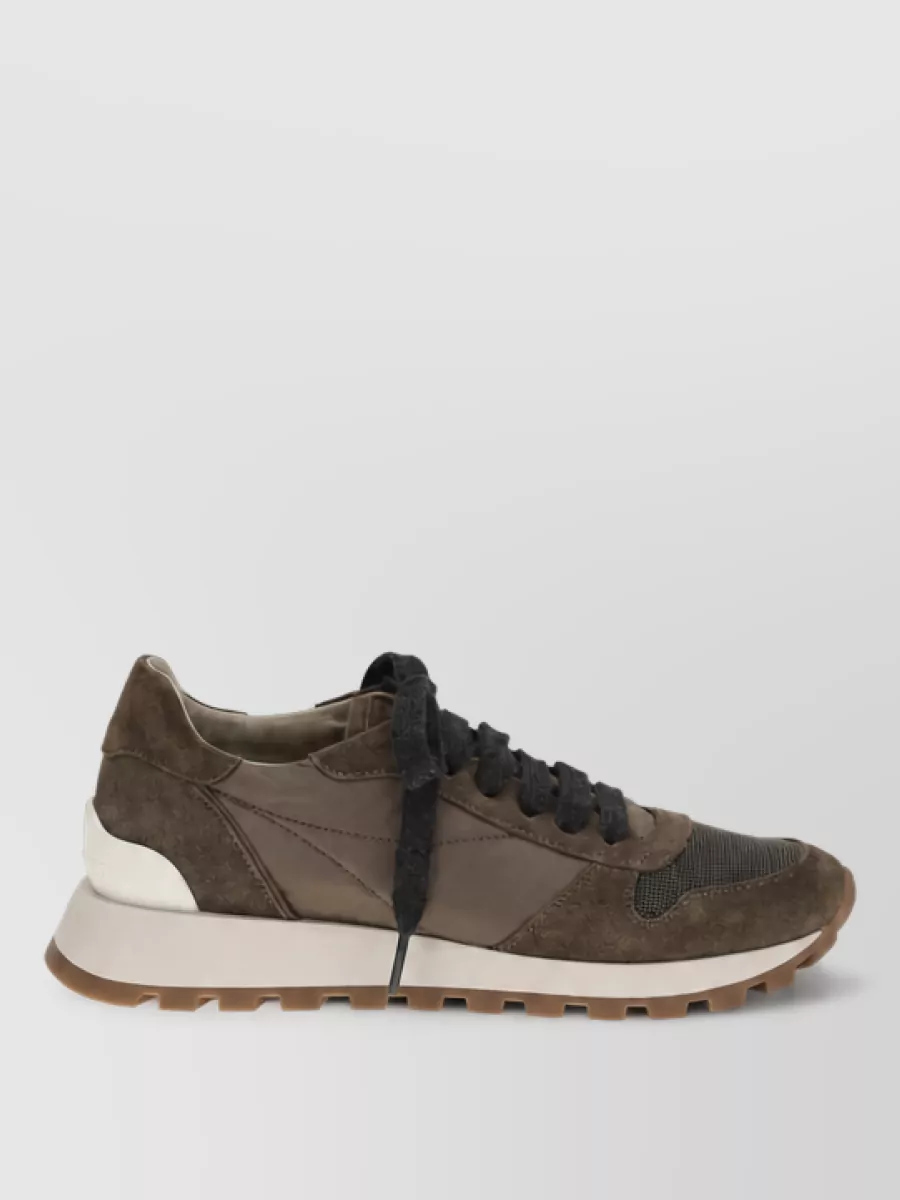 Brunello Cucinelli Calf Leather Lace-Up Sneakers