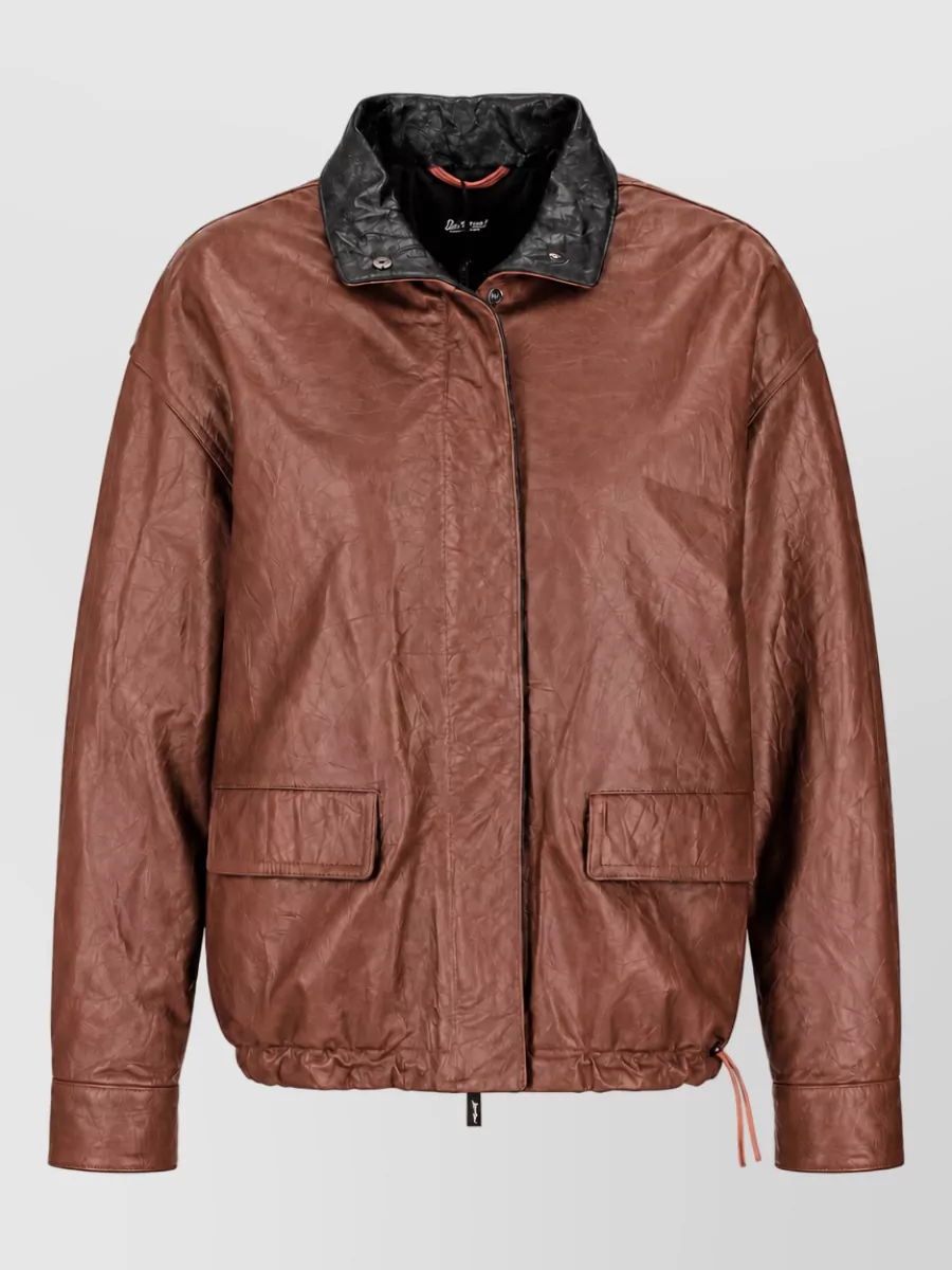 La Rose leather single breasted coat