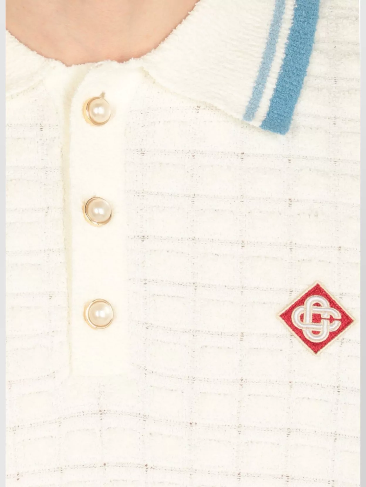 Casablanca Ribbed Trim Polo Shirt
