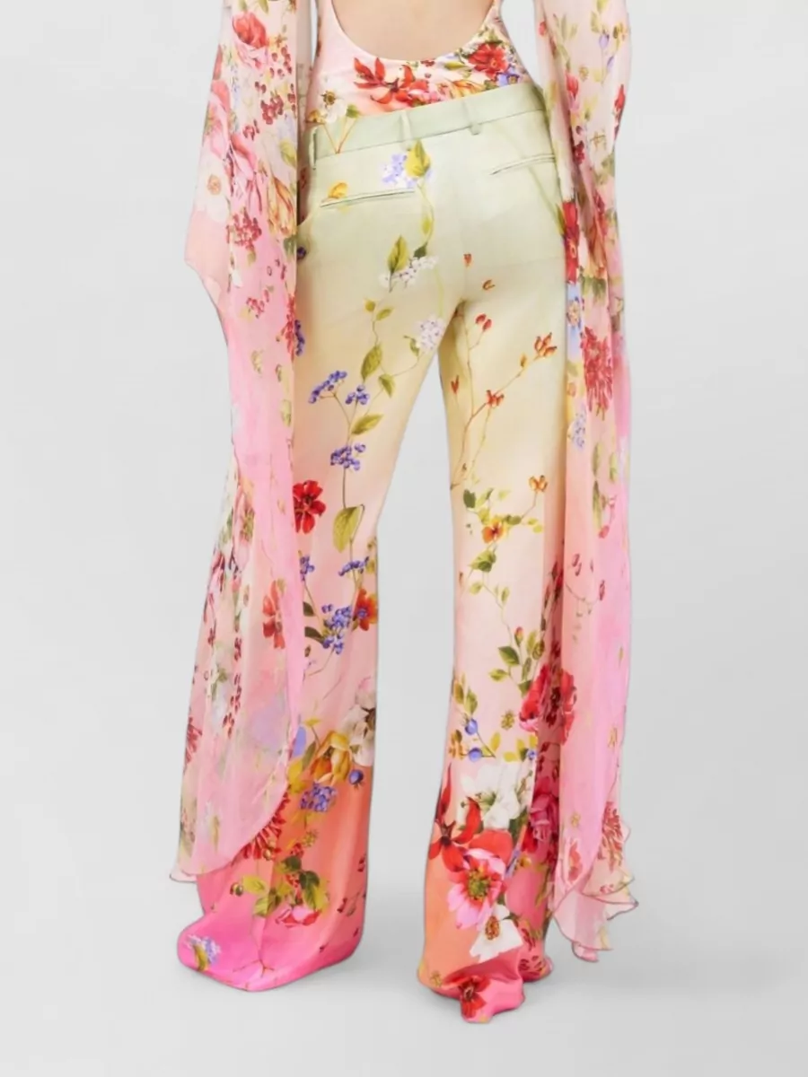 Roberto Cavalli Silk Straight-Leg Wide-Leg Trousers