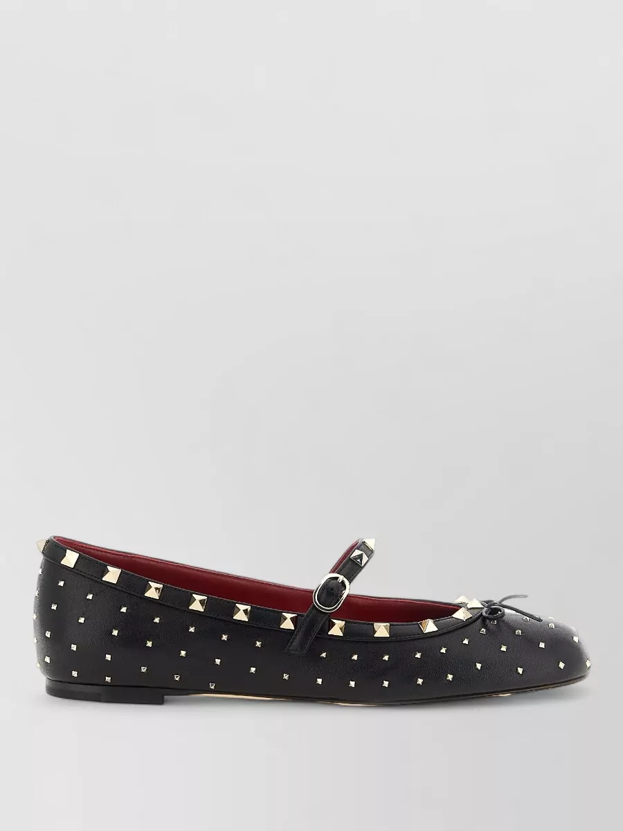 Valentino Garavani leather rockstud ballerina flats