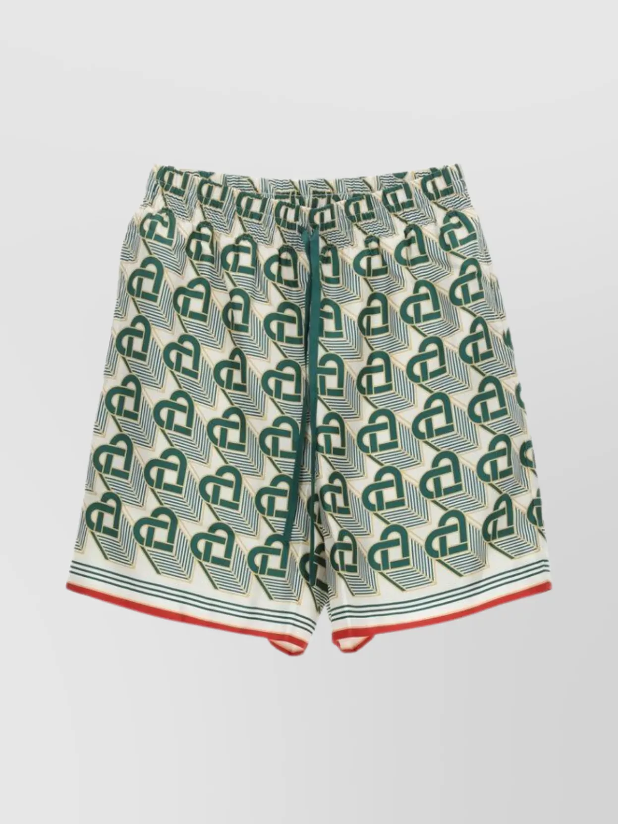 Shop Casablanca Silk Shorts All-over Print