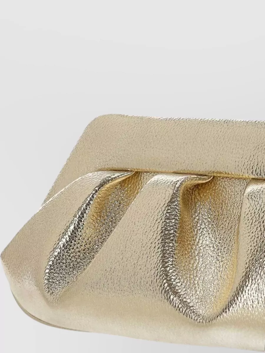 Themoiré Bios Vegan Leather Gathered Clutch Bag