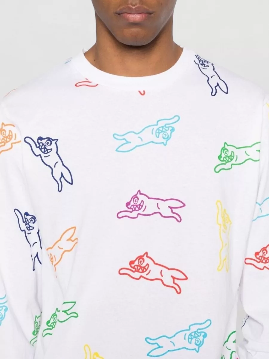 Icecream Logo Print Crew Neck Long Sleeve T-Shirt