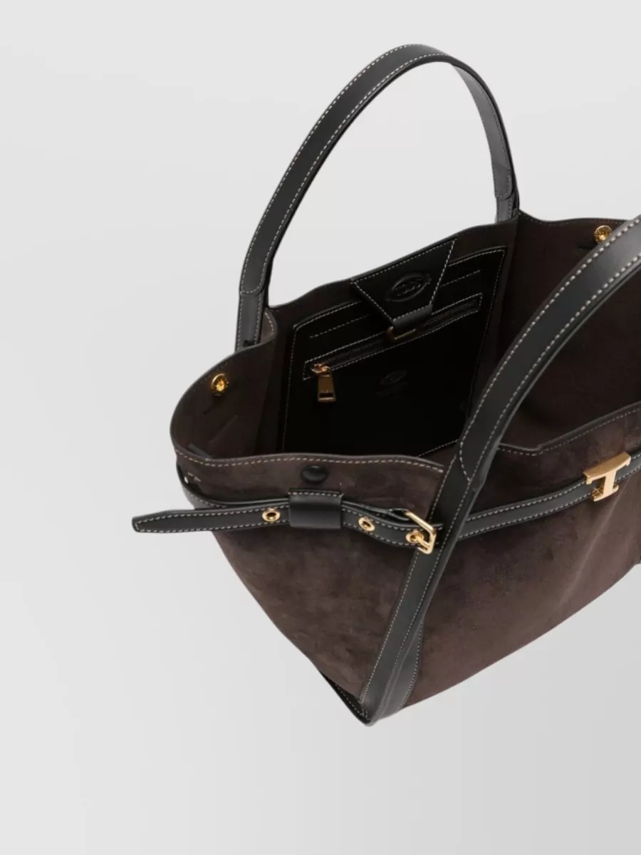 Tod's T Timeless Small Leather Bucket Bag
