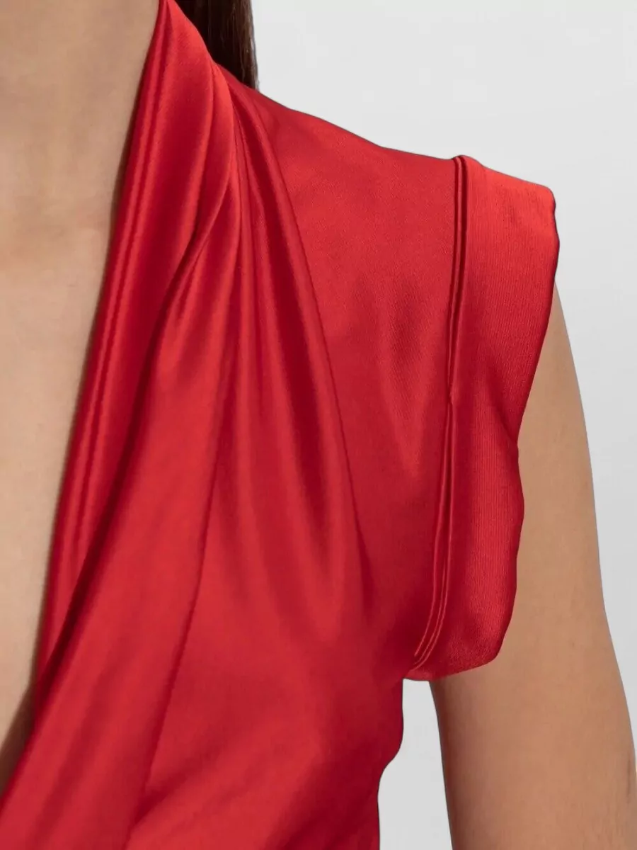 Victoria Beckham Twisted Detail Dress Asymmetric Hem