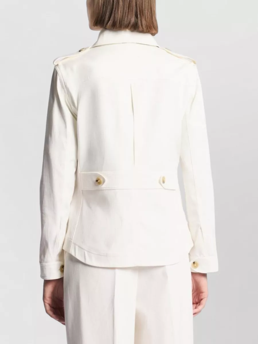 Fay Cotton Blend Shirt Jacket Epaulettes Pockets Vent