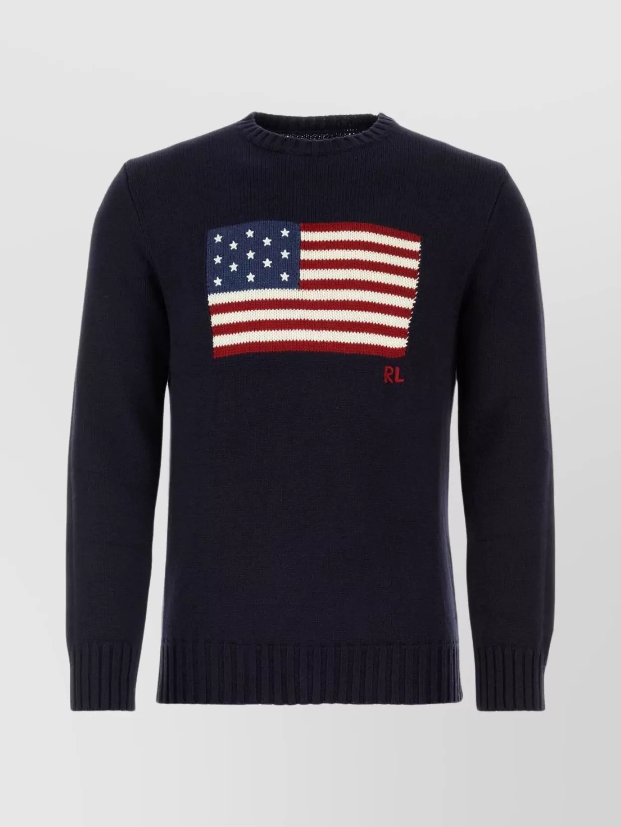 Shop Polo Ralph Lauren Crew Neck Sweater Flag Motif