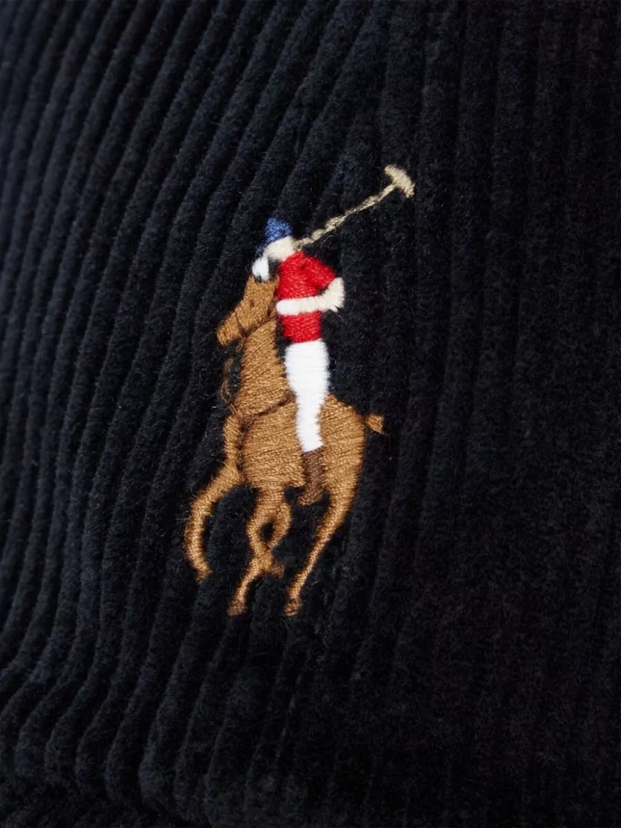 Ralph Lauren Logo Cap Curved Brim Corduroy Texture