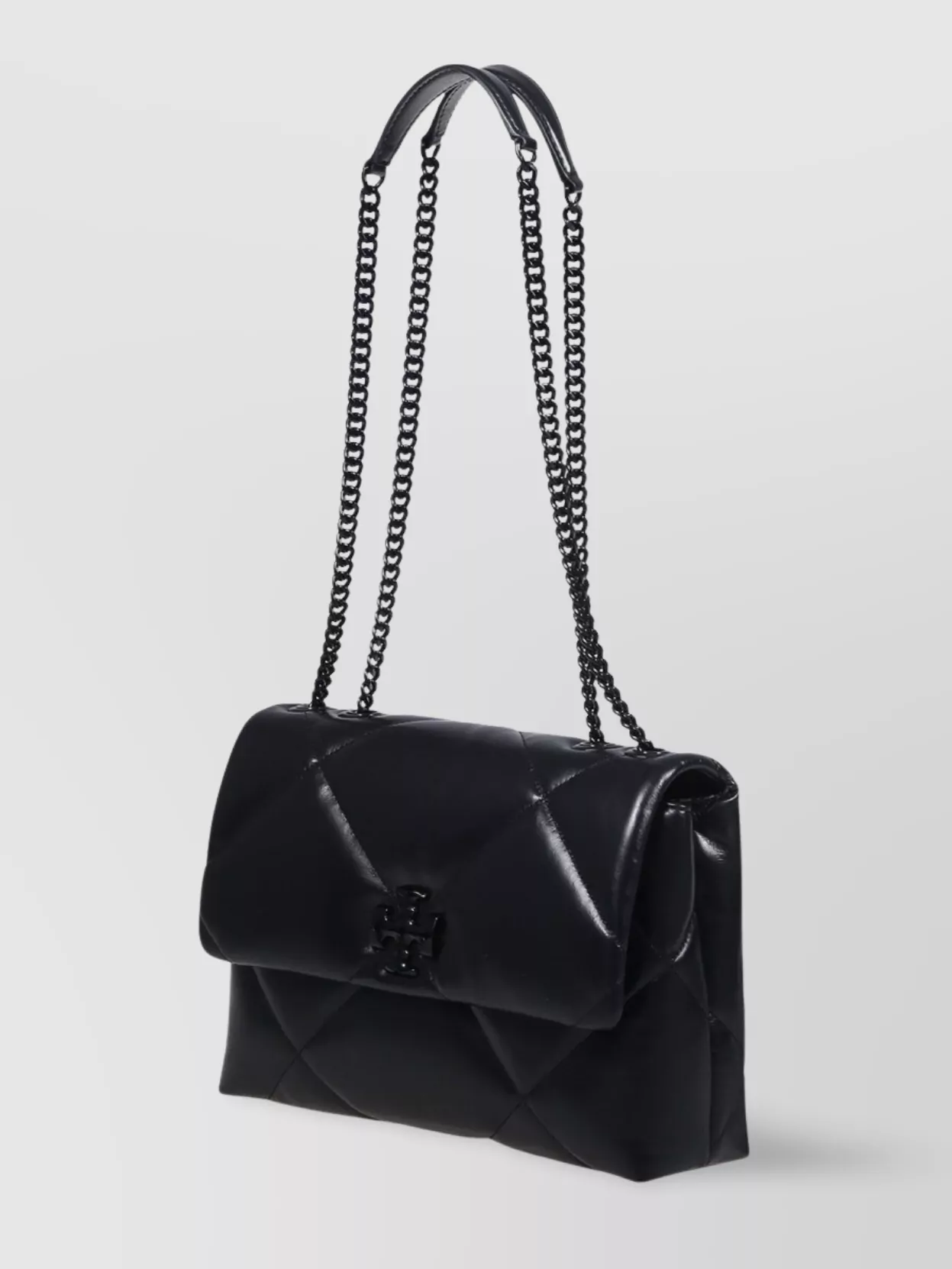 Tory Burch Quilted Diamond Chain Strap Shoulder Bag In Black