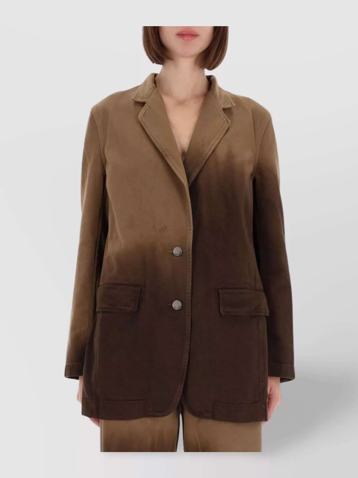 Uma Wang Jane Jacket With Flap Pockets And Ombre