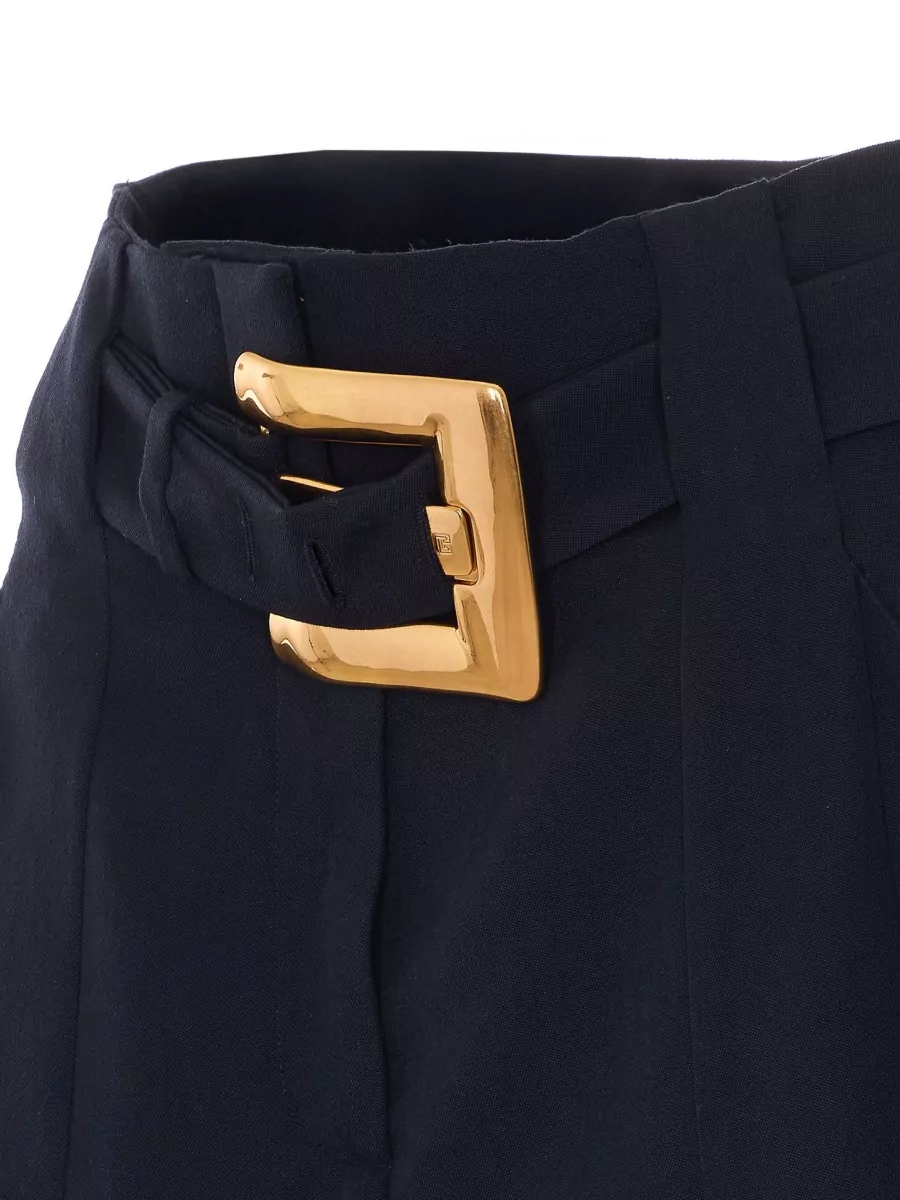 Balmain Belted Wool Tailored Shorts