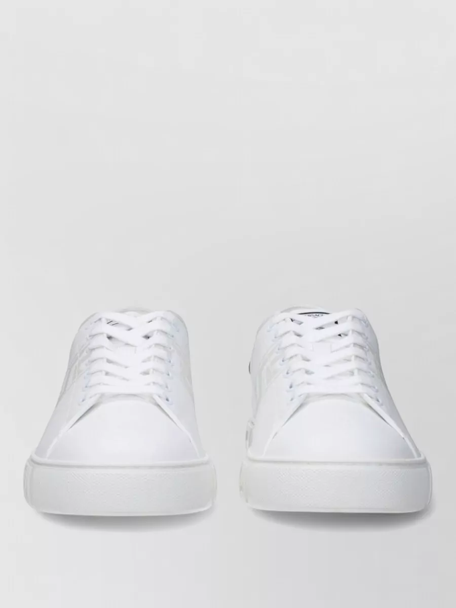 Versace leather animal-print heel low-top sneakers