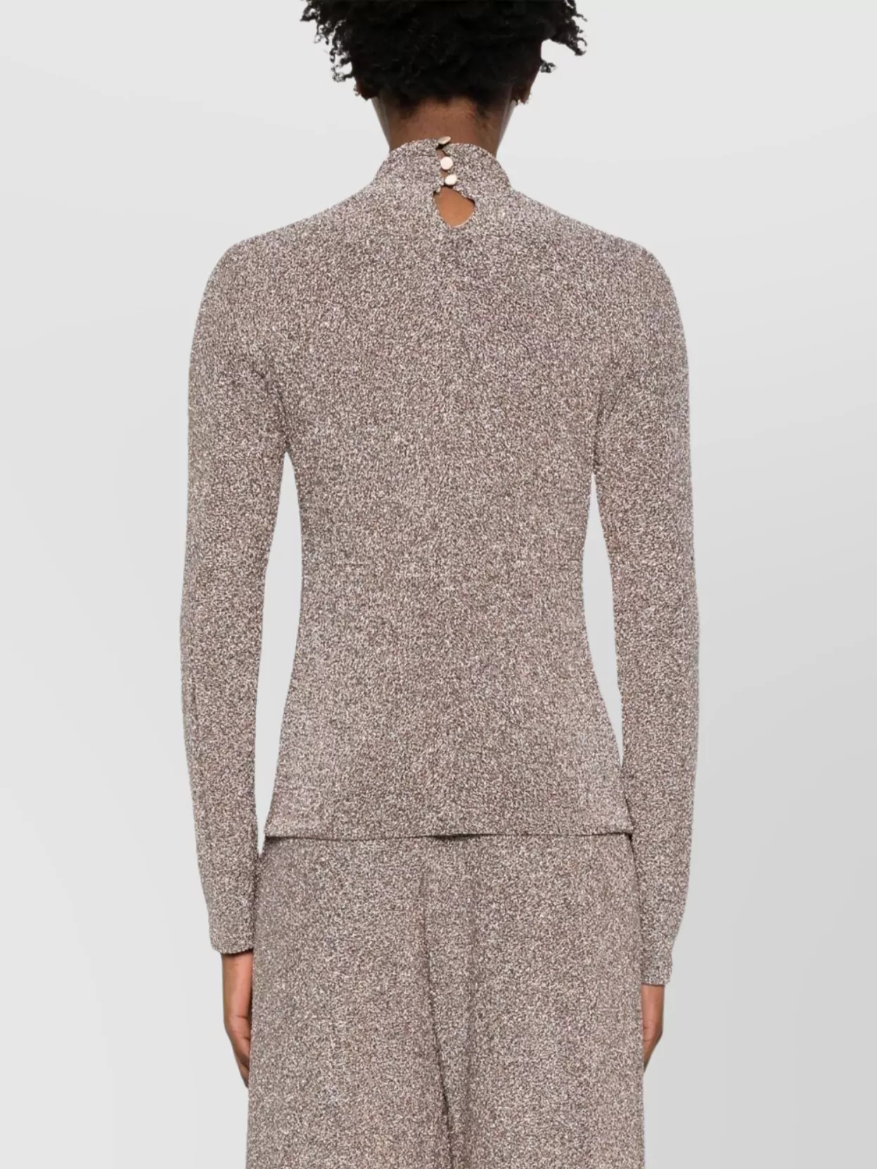 Forte Forte Textured Long Sleeve Mock Neck Sweater In Gray