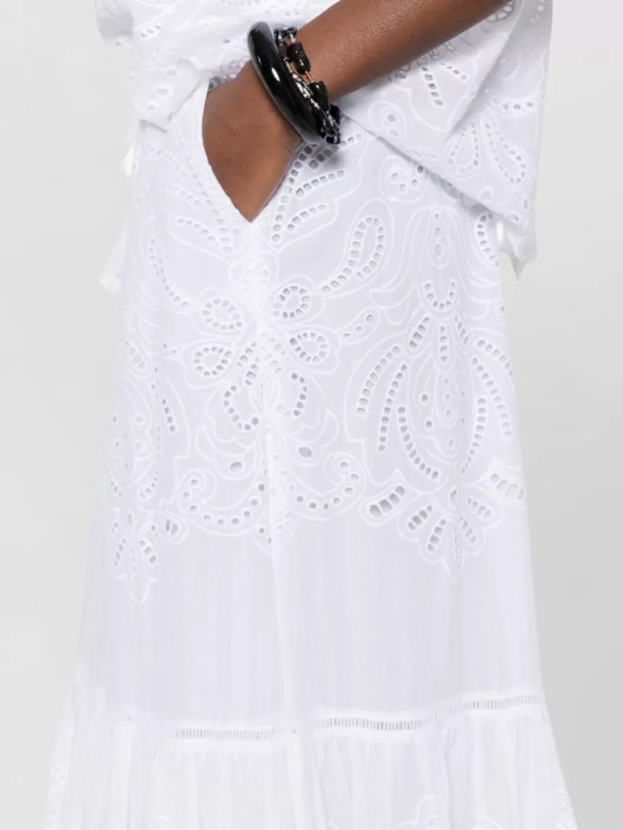 Ermanno Firenze Cotton Tiered Maxi Skirt