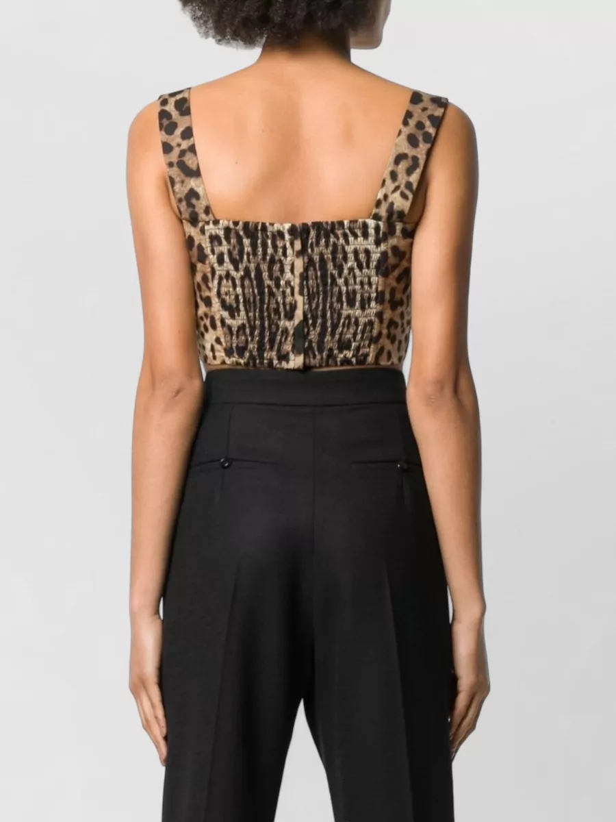 Dolce&Gabbana Bustier Top Leopard Motif Sweetheart Neckline