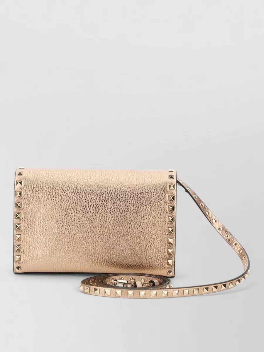 Valentino Garavani Rockstud Spike Laminated Leather Clutch Bag