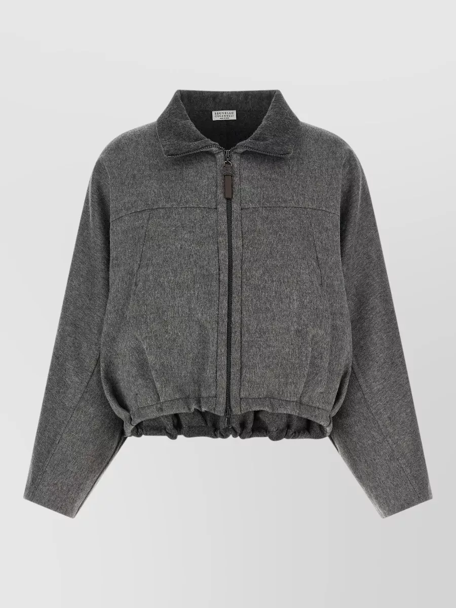 Brunello Cucinelli virgin wool cropped oversized coat