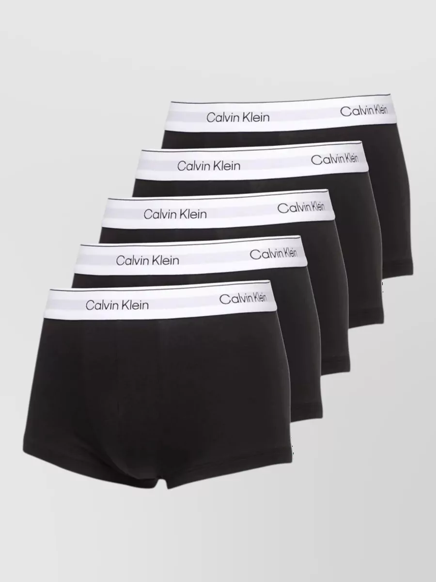 Calvin Klein Logo-waistband low-rise trunks set