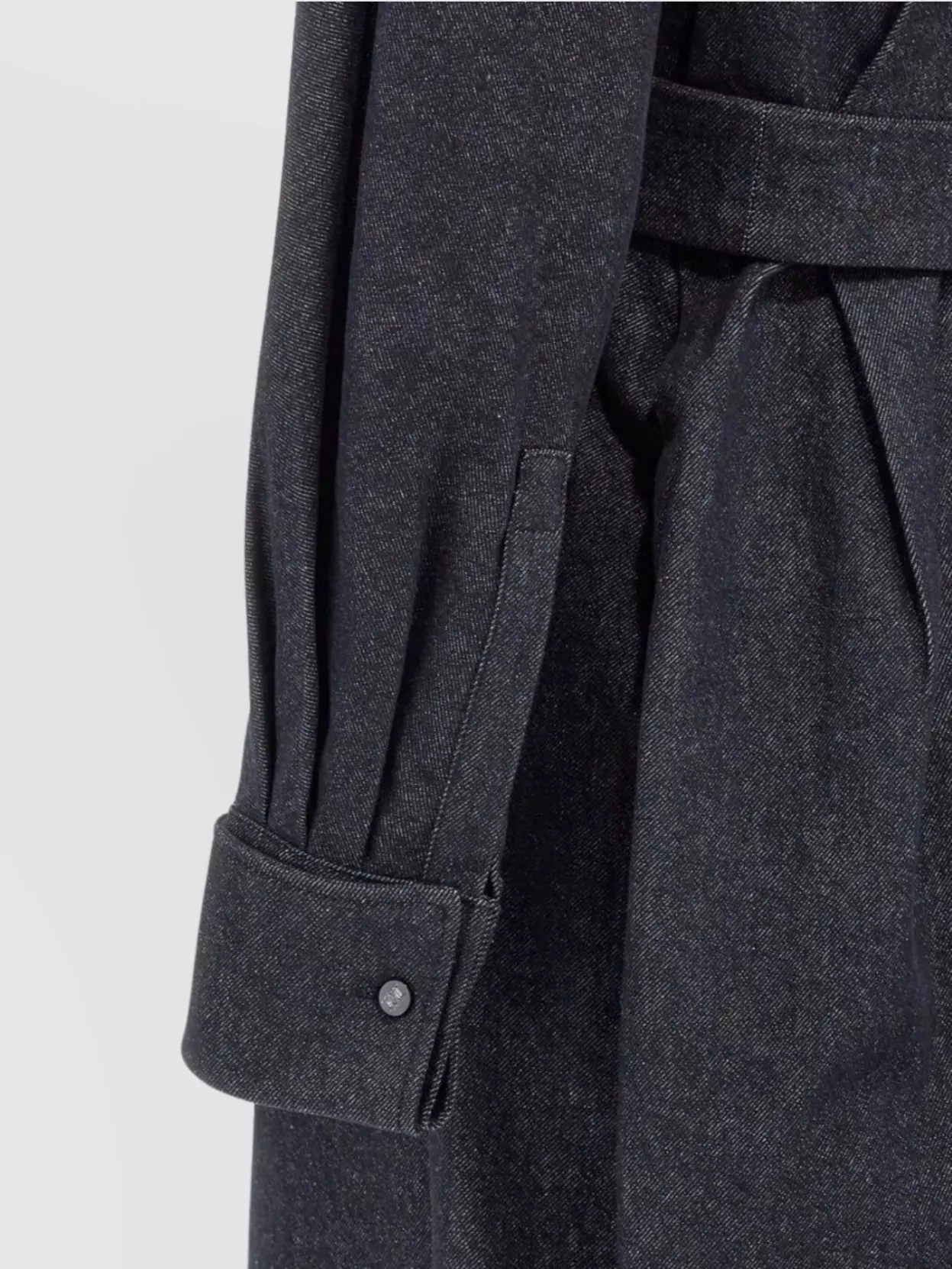 Max Mara Go Belted Waist Midi Dress With Long Sleeves In Black