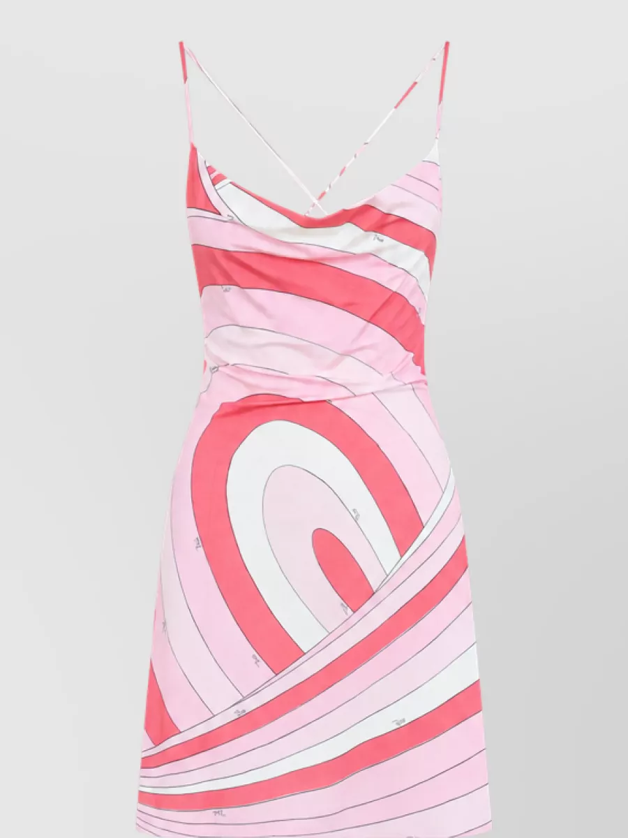 Pucci printed draped cowl-neck mini dress