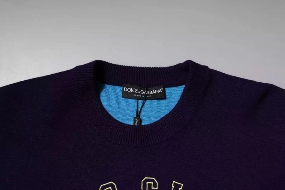 Dolce&Gabbana Wool Logo-Print Crew-Neck Sweatshirt