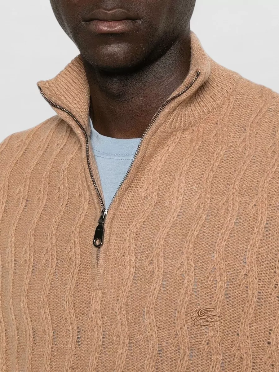 Etro Cashmere Quarter-Zip High-Neck Jumper