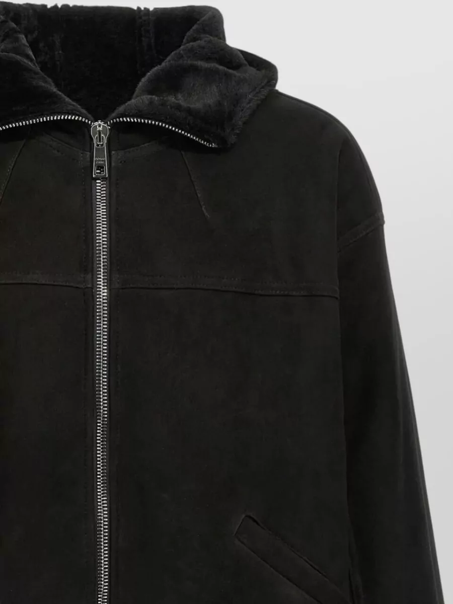 Giorgio Brato Leather Oversized Hooded Jacket