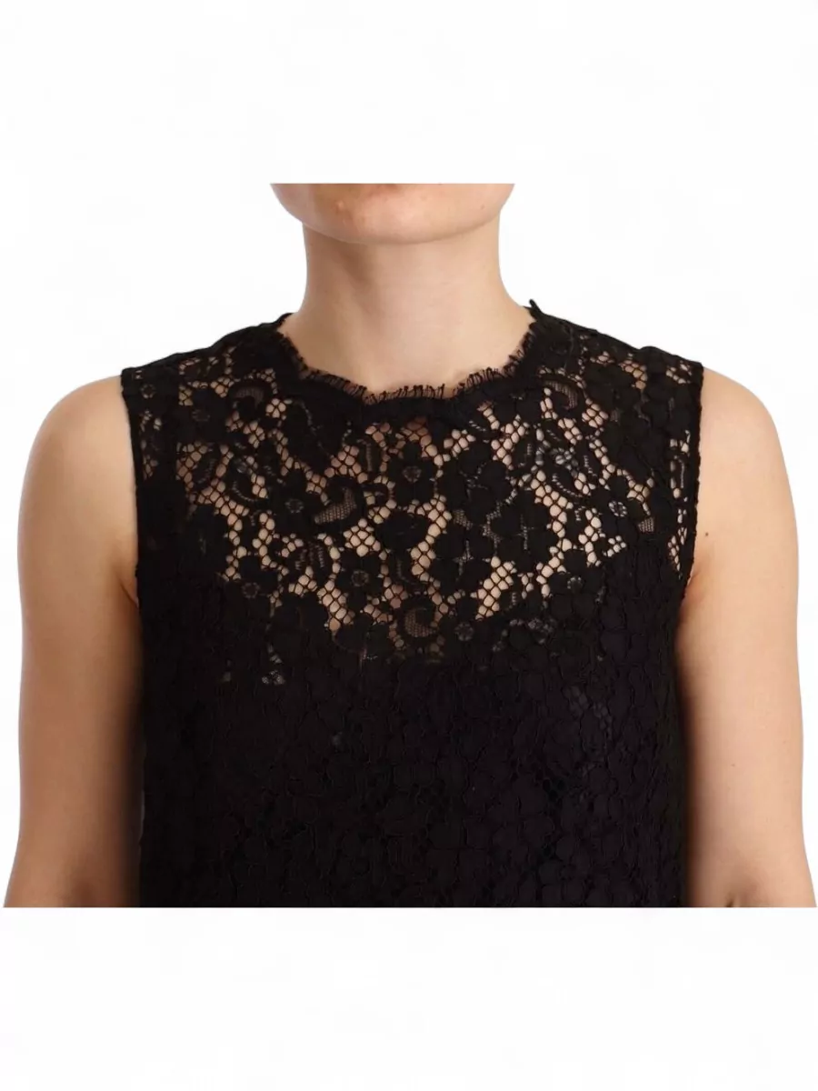 Dolce&Gabbana Floral Lace Sleeveless Knee-Length Dress