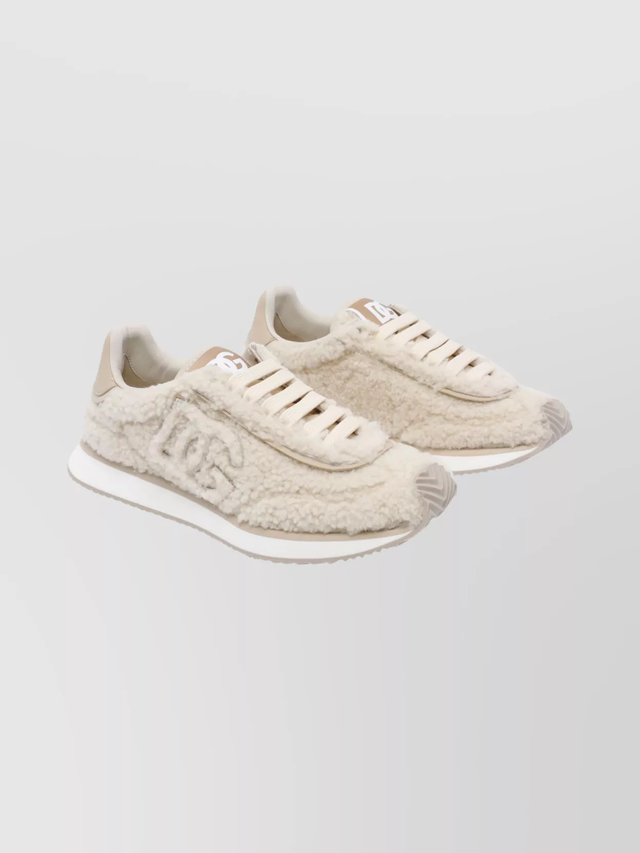 Dolce&Gabbana Casual Round Toe Sneakers With Teddy Effect