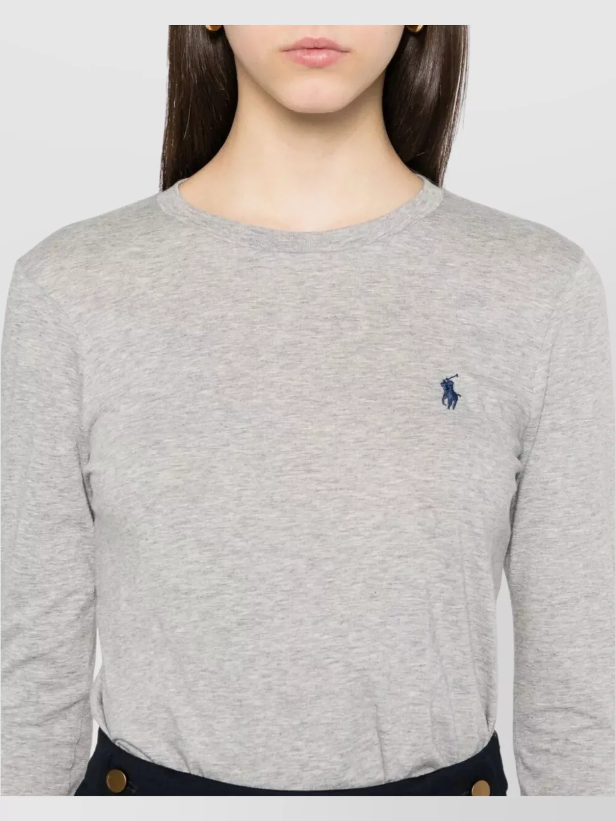 Ralph Lauren Crew Neck Logo Embroidered Lightweight Long Sleeve T-Shirt