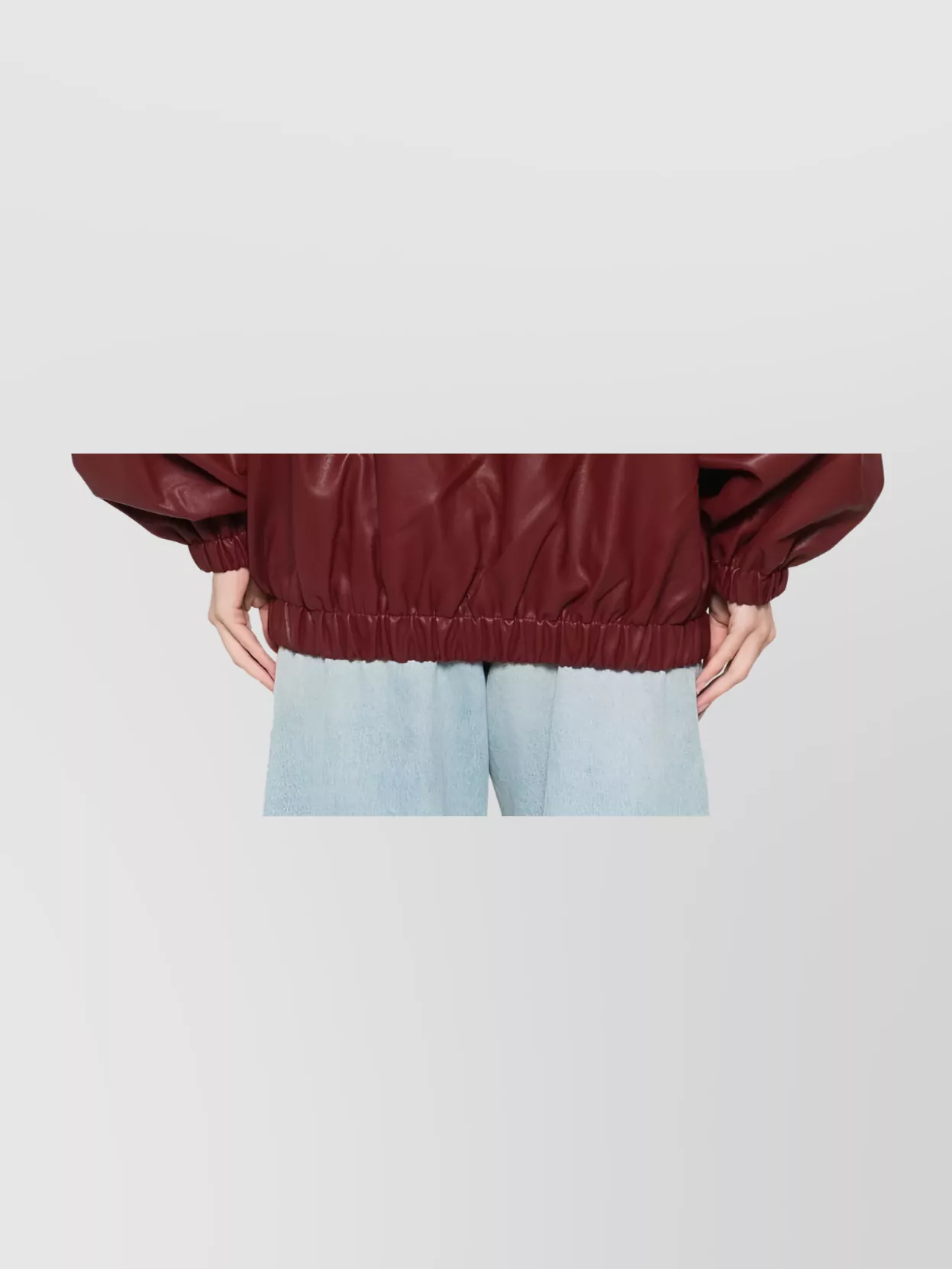 Shop The Frankie Shop Oversized Faux Leather Bomber Jacket With Puff Sleeves