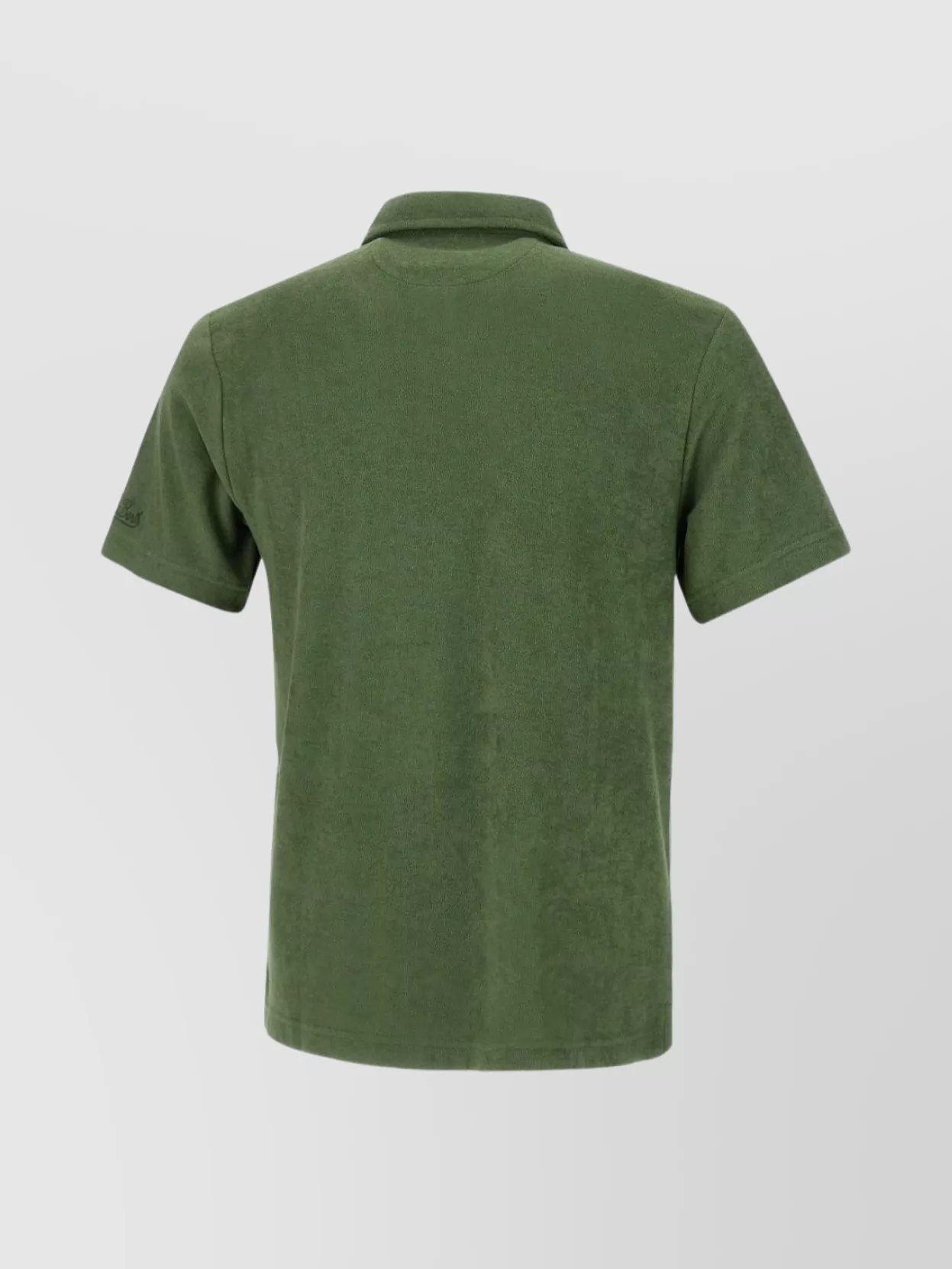 Mc2 Saint Barth Soft Texture Split Neck Polo In Green