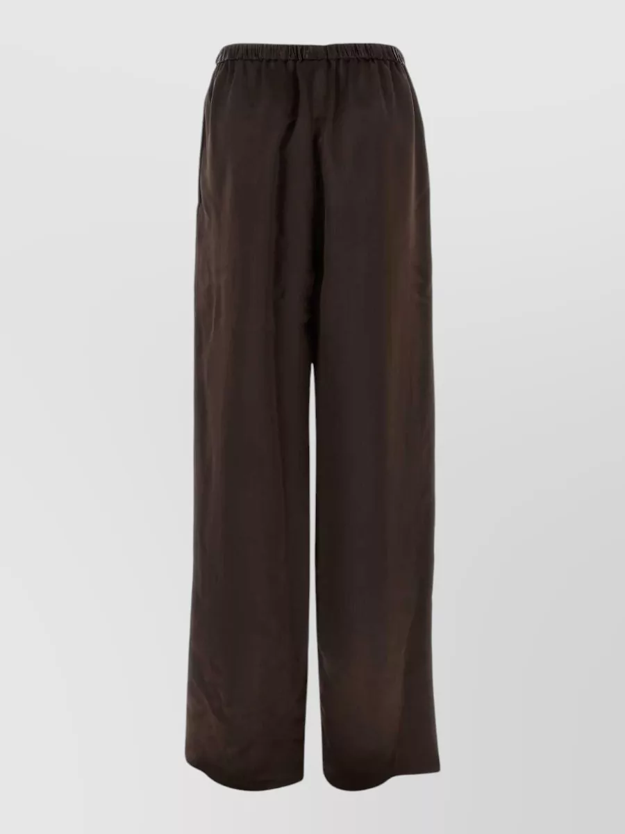 Ferragamo Satin Wide-Leg Palazzo Trousers