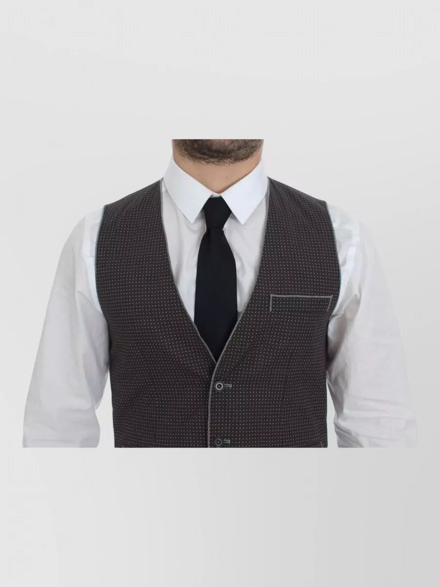 Dolce&Gabbana Cotton Polka-Dot V-Neck Waistcoat