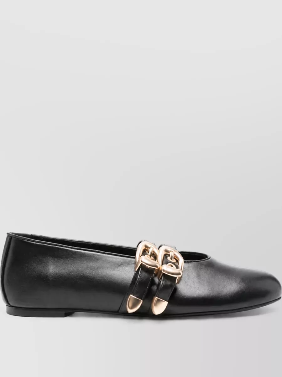 Stuart Weitzman Leather Mary Jane Ballerina Shoes